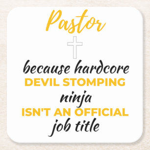Pastor Beursache Hardcore Devil Stomping Ninja bl Rechteckiger Pappuntersetzer