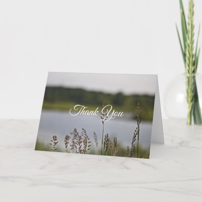 Pastor Dank Quiet Lake Landschaft Bibel Dankeskarte (Vorderseite)
