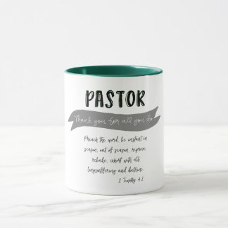 Pastor danke Ihnen mit Bibelverse Tasse