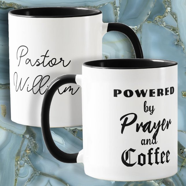 Pastor Dankeschön Powered by Prayer Kaffee Tasse (Von Creator hochgeladen)