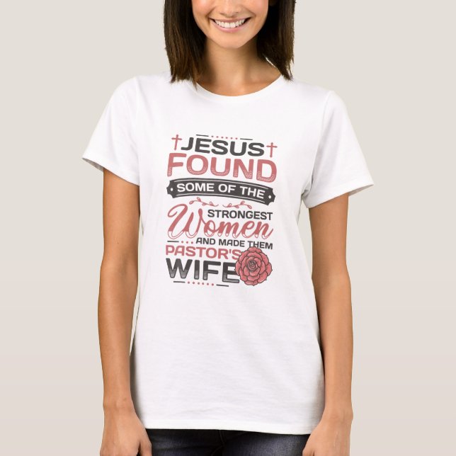 Pastor Ehefrau Achtung Kirche Christlich Pastor W T-Shirt (Vorderseite)