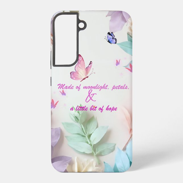 Pastor Floral Quote Butterfly Case Samsung Galaxy Hülle (Rückseite)