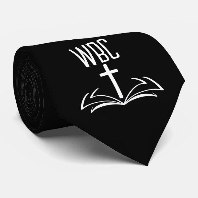 Pastor Initials Church Name Cross Bible Krawatte (Gerollt)