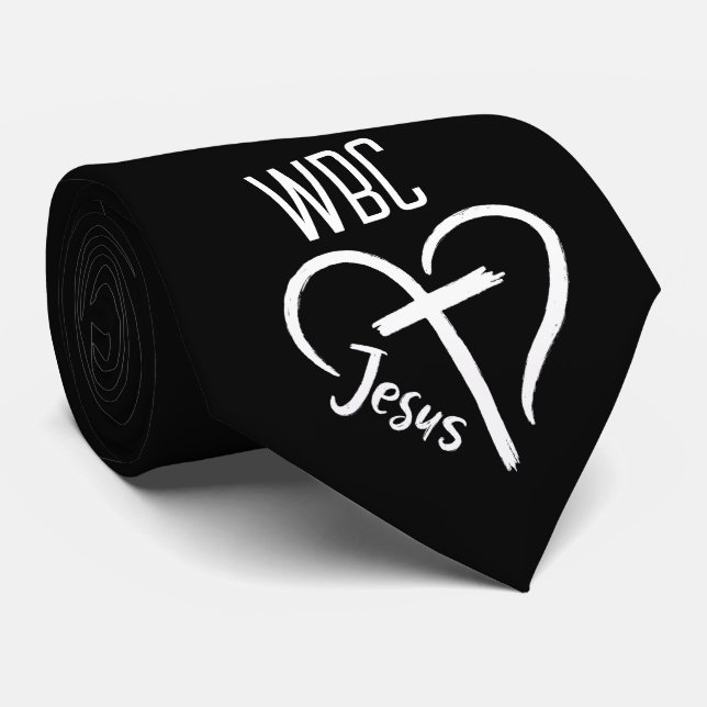 Pastor Initials Church Name Jesus Cross Liebe Krawatte (Gerollt)