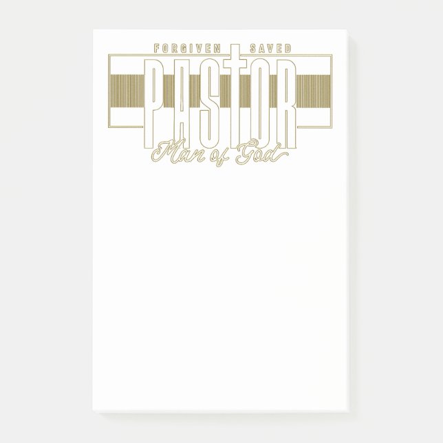 Pastor Man of God Post-it Notes Klebezettel (Vorderseite)