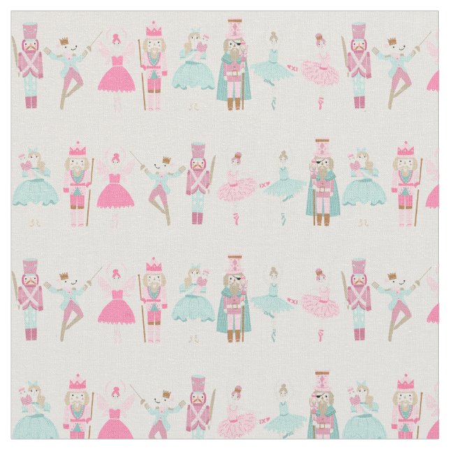 Pastor Pink Nutcracker Ballet Weihnachten Stoff (Nahaufnahme)