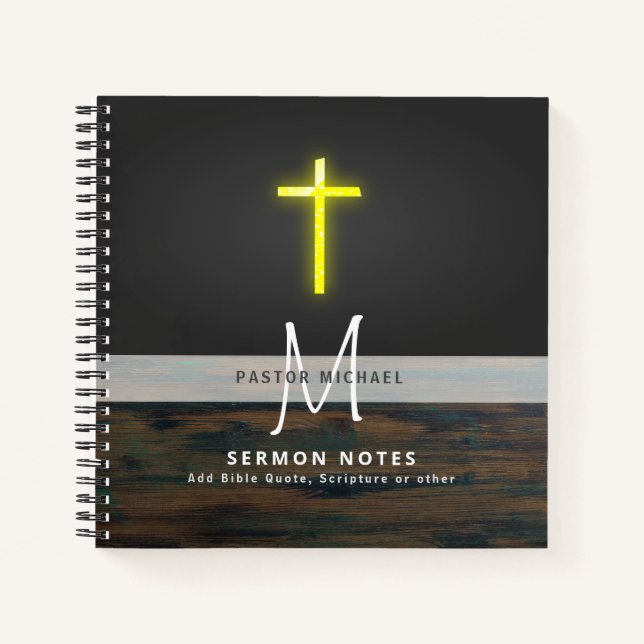 PASTOR Priester Minister Deacon Monogram Journal Notizbuch (Vorderseite)