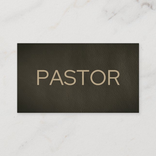 Pastor verblasst Schwarz Beängstigende Lederkirche Visitenkarte (Vorderseite)