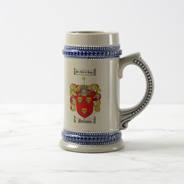 Pastor-Wappen Stein Bierglas (Rechts)