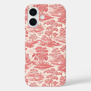 Pastoral Red Toile iPhone 16 Hülle