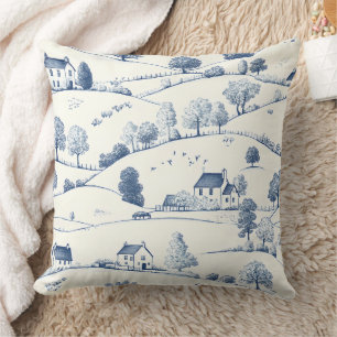 Pastorale Blaue Toile-Landschaft Klassisches Franz Kissen