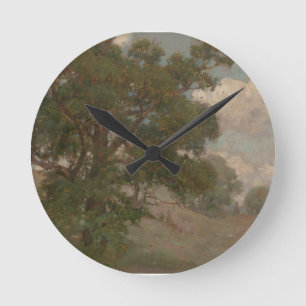 Pastorale Landschaft Louis Loeb (amerikanisch, 186 Runde Wanduhr