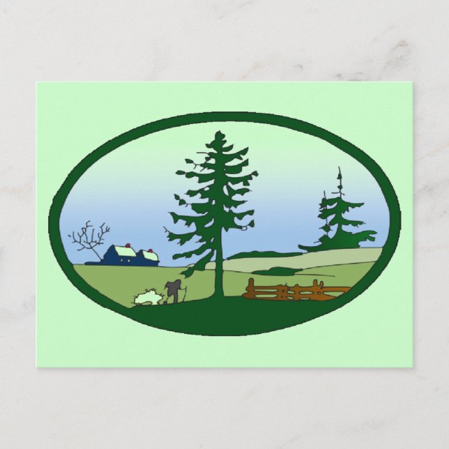 Pastorale Landschaft Postkarte (Vorderseite)
