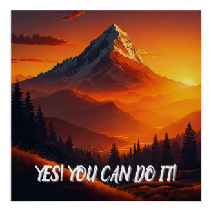 Pastorale Sunset Mountain Landschaft Poster