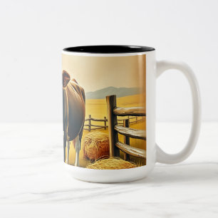 Pastoralkuh mit Hay Bales Zweifarbige Tasse