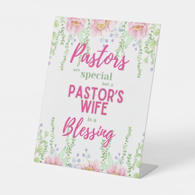 ✝️ Pastor's Ehefrau Ehefrauen Wertschätzung Gesche Sockelschild (Vorderseite)
