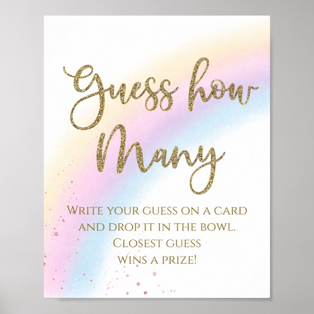 Pastrel Rainbow rät wie viele Baby Showspiele Poster (Vorne)