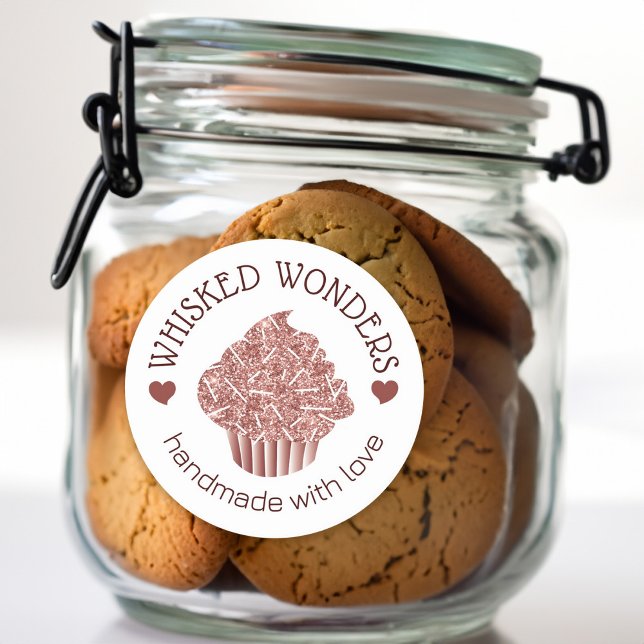 Pastry Cake Bakery Glitter Rose Gold Pink Drips Runder Aufkleber (Pastry Cake Bakery Glitter Rose Gold Pink Drips Classic Round Sticker)