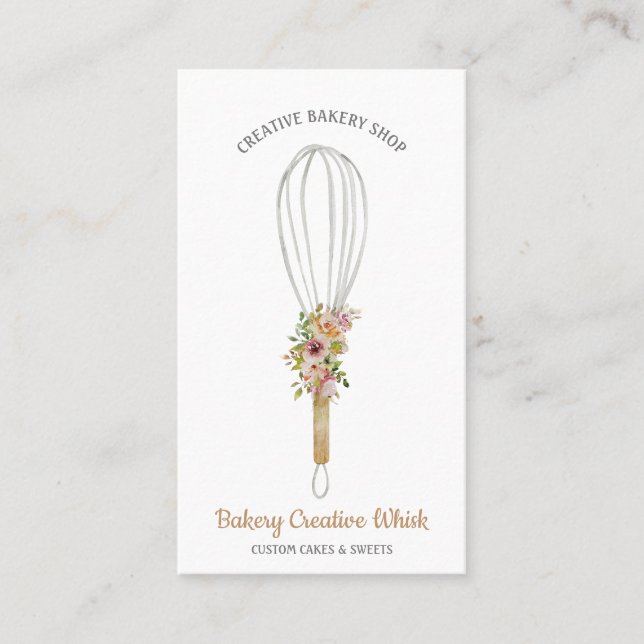 Pastry Whisk Logo boho Visitenkarte (Vorderseite)