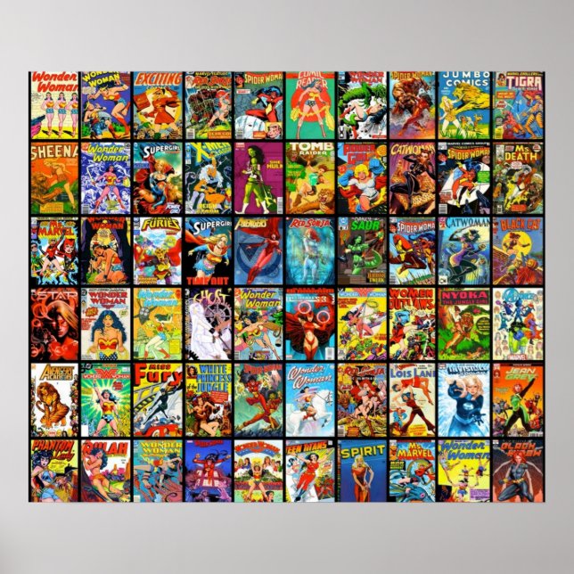 Pat Cox, Vintages Comic-Buch der Superheldin Poster (Vorne)