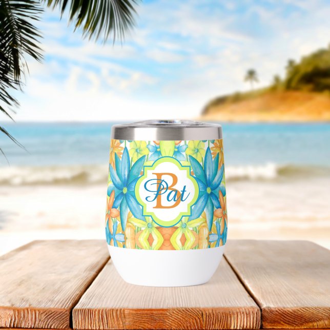 Pat Mosaic Wine Tumbler (Strand (gedreht))