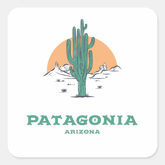 Patagonia - Arizona Quadratischer Aufkleber (Vorderseite)