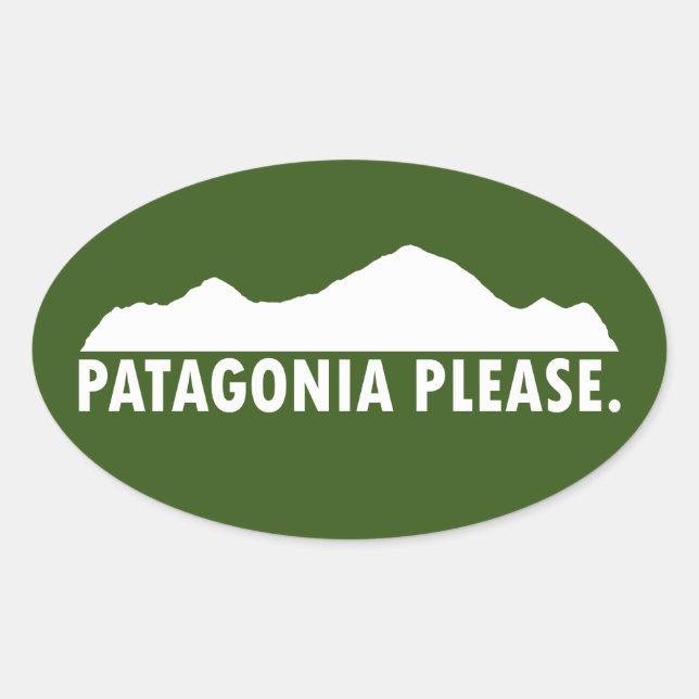 Patagonia bitte ovaler aufkleber (Vorderseite)