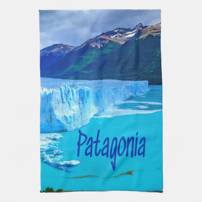 Patagonia South America Glacier und Berge Geschirrtuch (Vertikal)