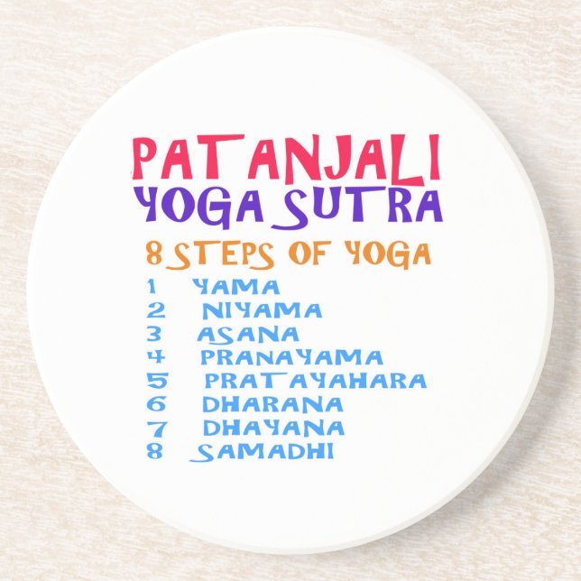 PATANJALI Yoga Sutra Zusammenstellungs-Liste Getränkeuntersetzer (Vorne)