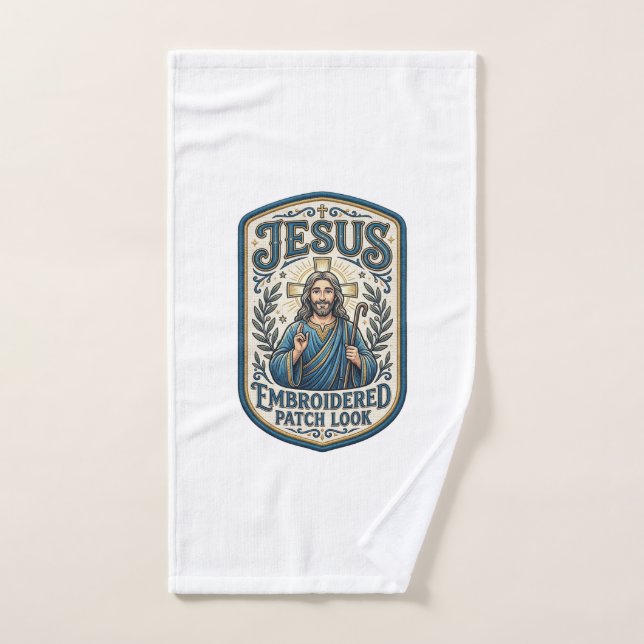 Patch brodé Jésus Regardez Patch brodé Jésus (Serviette à main)