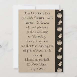 Patch citrouille en Faire-part de mariage noir