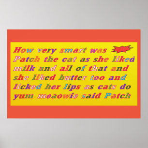 Patch die Katze war sehr kluges süßes Design Poster