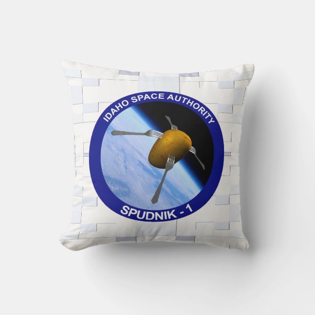 Patch für die Satellitenmission von Idaho Spudnik Kissen (Vorderseite)