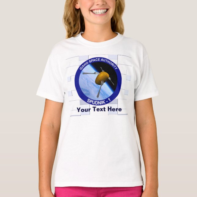 Patch für die Satellitenmission von Idaho Spudnik T-Shirt (Vorderseite)