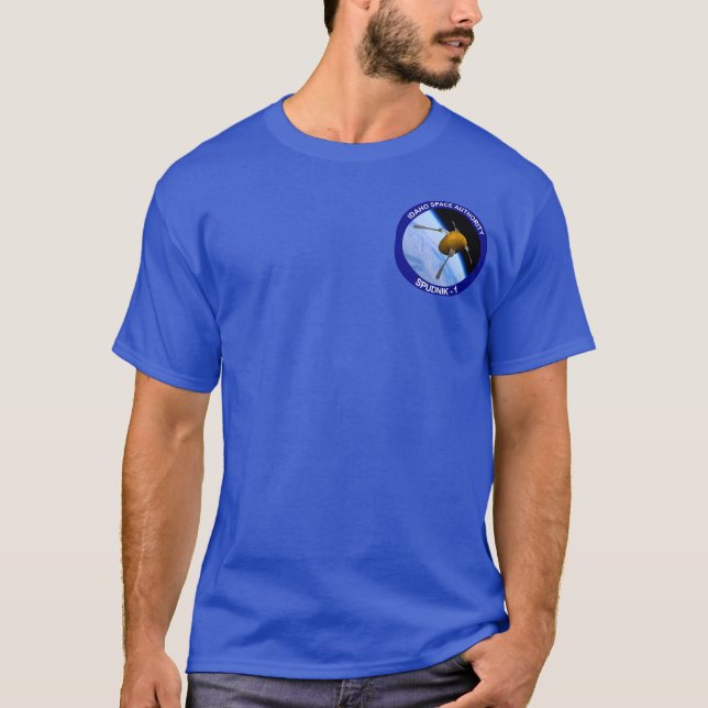 Patch für die Satellitenmission von Idaho Spudnik T-Shirt (Vorderseite)