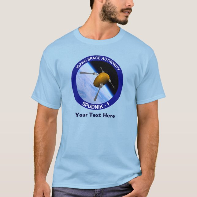 Patch für die Satellitenmission von Idaho Spudnik T-Shirt (Vorderseite)