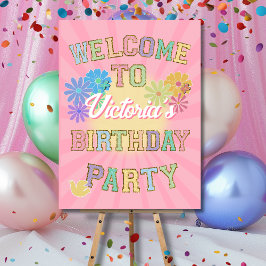 Patch Letter Birthday Party Preppy Hippie Willkomm Poster