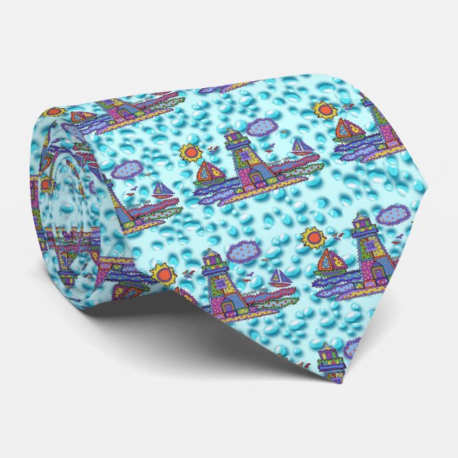 Patch-Leuchtturm-Krawatte Krawatte (Gerollt)