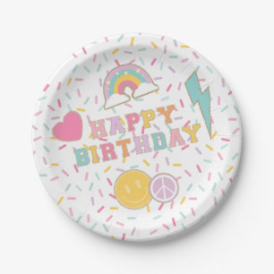 Patch lustige Buchstaben Geburtstag Papier Teller