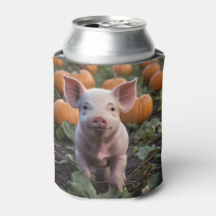 **"Patch of Joy: A Happy Baby Pig Under Pumpkins"* Dosenkühler
