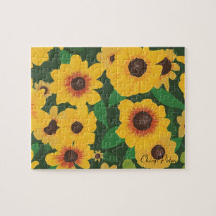 Patch of Yellow Sunflowers Painting Puzzle