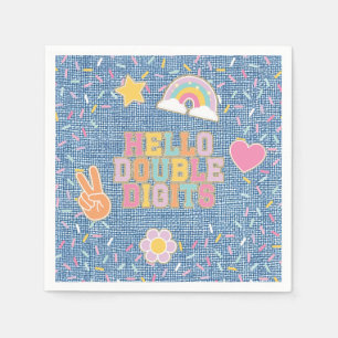 Patch Preppy Hallo Doppeltes Zifferblatt 10. Gebur Serviette