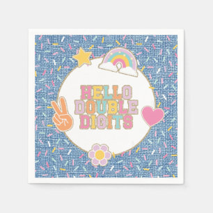 Patch Preppy Hallo Doppeltes Zifferblatt 10. Gebur Serviette