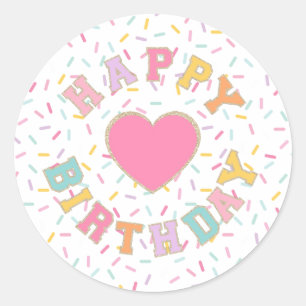Patch Preppy Letter Birthday Runder Aufkleber