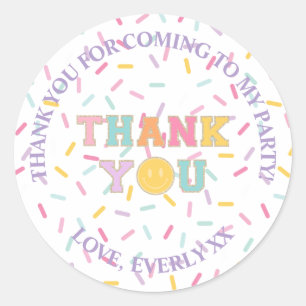 Patch Preppy Letter vielen Dank Runder Aufkleber