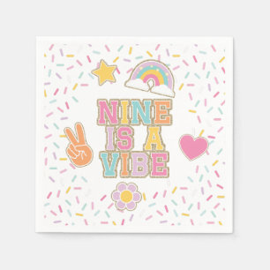 Patch Preppy Nine ist ein Vibe 9. Geburtstag Serviette