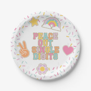 Patch Preppy Peace Out Einstellige Zahlen 10. Gebu Pappteller