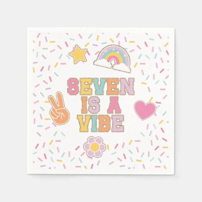 Patch Preppy Seven ist ein Vibe-Geburtstag Serviette (Vorderseite)