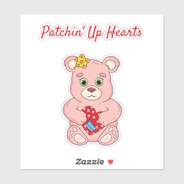 Patchin' Up Hearbear Aufkleber (Blatt)