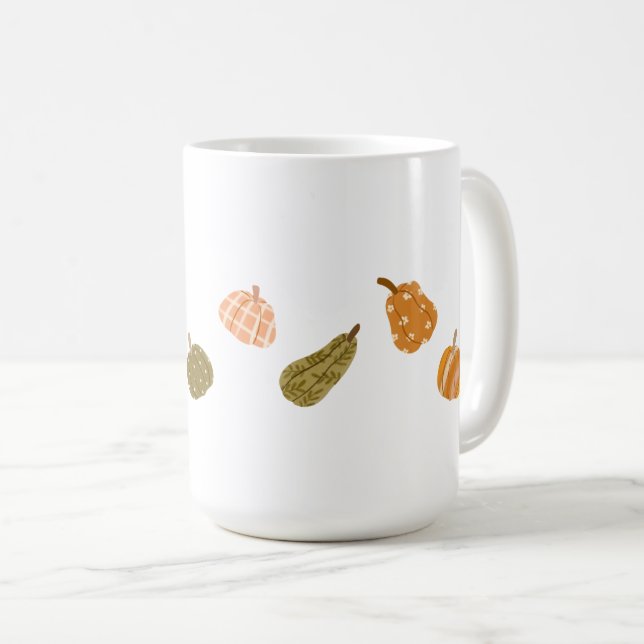Patchkolonie für Autumn Pumpkin - Rustic Fall Co Kaffeetasse (VorderseiteRechts)
